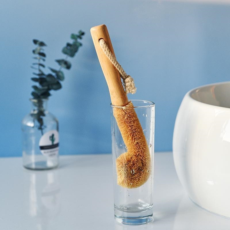 COOKSKEY Coconut Fiber Coffee Cups Cleaning Brush
